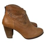 UGG  Charlotte Perforated Tan Leather Cowgirl Ankle Booties Zip Back Sz 7 EU 38 Photo 1