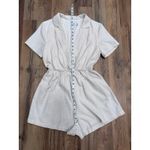 Princess Polly Linen Blend Belted Romper Beige Short Sleeve US 6 Photo 6