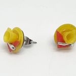 Vintage Miniature Teacup & Saucer Yellow Earrings for Pierced Ears Photo 0