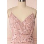 Pookie & Sebastian  Pink Floral Tiered Ruffle Dress Crossover Front Mini Size S Photo 1