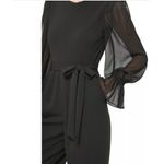 Calvin Klein Black Blouson Sleeve Belted Ankle Length Crewneck Jumpsuit Office 4 Photo 11