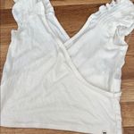 Billabong white / Cream ribbed cris-cross crop tank with Ruffled Sleeves medium Photo 3