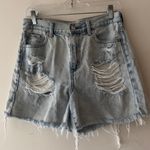 American Eagle  Light Wash Distressed Mom Jean Shorts Size 4 Photo 0