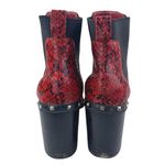 Charles by Charles David  Dodger Red Snakeskin Leather Studded Chelsea Boots 7.5M Photo 2