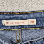 Levi's  721 High Rise Skinny Blue Jeans Distressed Women's Size 28 Photo 6