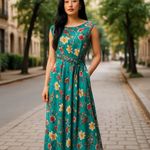 Nina Leonard Floral Maxi Dress Sleeveless Casual Summer Dress Size L Photo 1