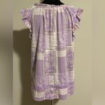 Absolutely Famous NWT  Purple and White Square Paisley patterned blouse size XL Photo 5