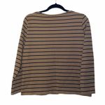 Uniqlo Tan Cotton Striped Boat Neckline Top Photo 1