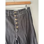 Reformation  Lexi High Rise Wide Leg Button Fly Jean Washed Black Size‎ 27 Photo 6