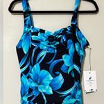 Caribbean Joe  Island Supply Co. women’s size 16 floral swim top tankini padded Photo 0