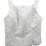 Jessica McClintock VTG  Bridal Millennium 2000 Bodice Floral Embroidery White 8 Photo 0