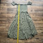 Lulus  Womens Sage Green Off The Shoulder Mini Dress With Leg Slits Size Small Photo 3