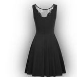 Grace Karin Cocktail Black Fit & Flare Lace and Mesh Sleeveless   Dress NWT Medium Photo 4