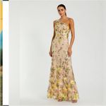 Mac Duggal  68606 Beige One Shoulder Floral Embroidered Gown in Yellow Multi 12 Photo 2