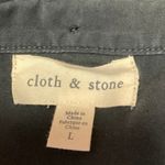 Anthropologie Cloth & Stone Blue Sleeveless Collared Button Down Shirt Top Sz L Photo 2