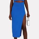 Lama Jouni Cut-Out Jersey Midi Dress in Electric Blue Photo 0