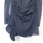 House Of CB  Gianna Corset Silk Long Sleeves Mini Dress Cocktail Party Date Night Photo 12
