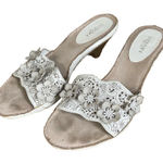 Sonoma  Cheeky White Leather Floral Heels Sz 7 Sandals Boho Photo 0