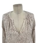 Rails Jasmine Dress Long Sleeve Watercolor Leopard Print Tan Cream Size Small Photo 3