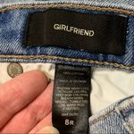 EXPRESS JEAN Cropped Girlfriend Fit Acid Wash Distressed Denim Jeans 8 Photo 5