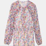 ZARA  RUFFLED FLORAL PRINT LONG SLEEVE MINI DRESS Size S NEW. Photo 8