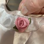 Adonna  sleeveless silky nightgown, lace and floral accents, soft pink size Small Photo 5