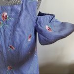 Bobeau Floral-striped blue and white summer mini dress Photo 7