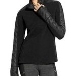 Athleta  Pullover 1/4 Zip Black Pullover Quilted Panels Small Photo 0
