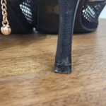 Nanette Lepore Winsky Black Mesh Sandals Gold Chain 7 Black Open-Toe Mesh Shoes Photo 5