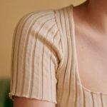 Sézane NWT  Remy Merino Ribbed Knit Short Sleeve Top | Sz Small | Light Beige Photo 4