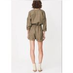 ROWIE The Label Beige Cotton Linen Romper Size Medium Tan Photo 1