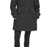 Calvin Klein NWT Black Fashion Anorak Trench Coat Sz Small Photo 0