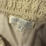 Rebellion  Crochet Knit Shorts Women’s Size M Ivory Boho Festival Lined Photo 4