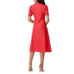 Tara Jarmon Rozenn Pink Heart Collared Shirt Short Sleeve Midi Dress Size 10 Photo 2