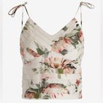 EXPRESS - Floral Pleated Linen-Blend Tie Strap Cami Photo 4