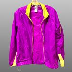 Adidas Purple & Neon Yellow  Lightweight MiCoach Reflective Zip Windbreaker Sz M Photo 0