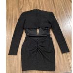 Sherri Hill  Plunging mesh Neckline Bodycon Mini Evening Dress Shimmer Black 2 Photo 9