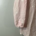 P.J. Salvage Pajama Night Shirt Medium Pink Embroidered Lightweight Casual Comfort Photo 2