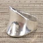 Concave Modern Cigar Band Sterling Silver 925 sz8 Size 8 Photo 7