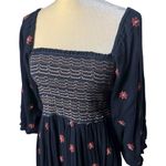 Free People  Dahlia Embroidered Maxi Dress Puff Sleeve Cottagecore Milk Maid M Photo 3