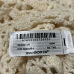 ZARA Crochet Top Sweater Women’s Small Cream Boat Neck Long Sleeve Photo 8