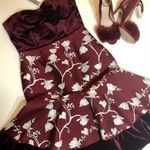 Gianni Bini Adrienne Jacquard Velvet Dress Merlot Sz Xs&M Photo 2
