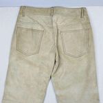 Hugo Boss Vintage Red Label Lamorin Low Rise 100% Leather Wide Leg Tan Pants-10 Photo 14