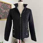 Michael Kors Diamond Quilted Jacket Hidden Hood Gold Detail Logo Classic Photo 4