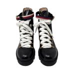 Gucci Trip Sylvie Lug Sole Leather Combat Chelsea Boots Black Size 41 Photo 2