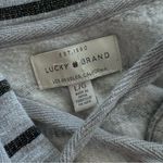 Lucky Brand Gray Striped Shine Pullover Sweatshirt L Photo 7