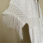 ALC Frank A.L.C Trevi‎ Crochet Knit Fringe Sheath Dress white size M Photo 8