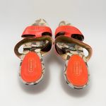Coach Jonah Leather Wooded Wedge Sandals Women' s Orange Gold sz 7B Photo 2