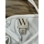 Worthington Women Top OX White Crop Cutout Twist Fitted Short Sleeve Photo 9