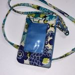 Vera Bradley  Floral Lanyard Blue and Green Photo 3